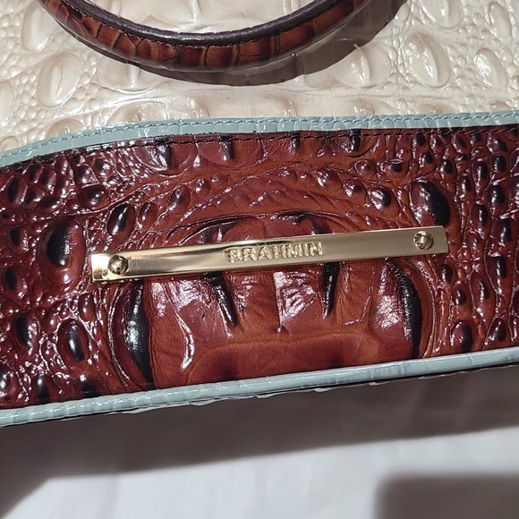 Brahmin Women's Signature Hudson Tri-Color Melbourne Crocodile Embossed Satchel - Picture 7 of 10